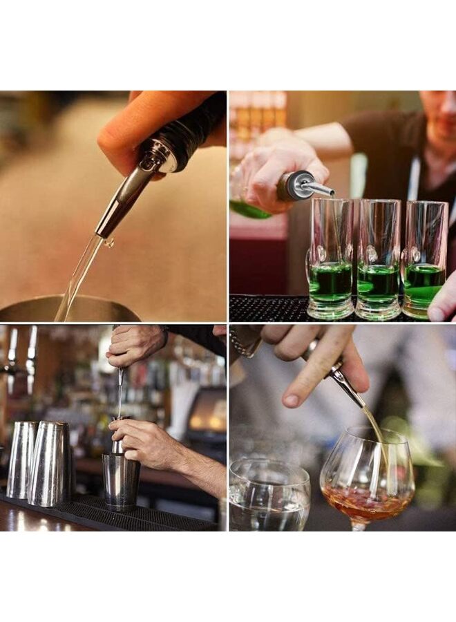 LAMAY Stainless Steel Classic Bottle Pourers Tapered Spout - Liquor Pourers with Rubber Dust Caps 48 pcs Black - Image 4
